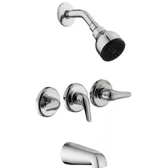 Aragon 3 Handle 1-Spray Tub and Shower Faucet 1.8 GPM in Chrome (Valve Included) - Picture 1 of 9